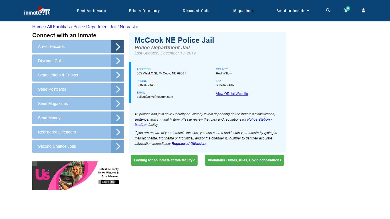 McCook NE Police Jail & Inmate Search - McCook, NE